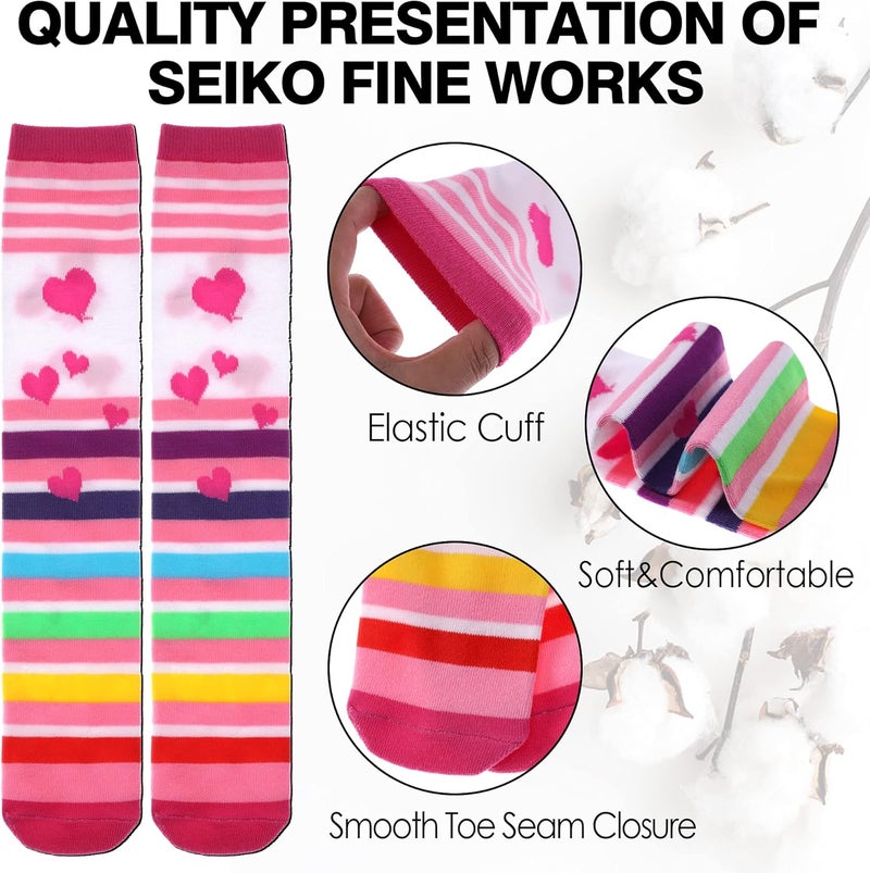 SDBING Kids Girls Knee High Socks Crazy Funny Gift Novelty Soft Cute Animal Dress Long Socks 6 Pairs - Image 3